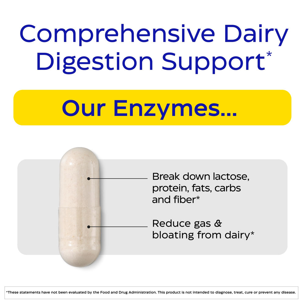 Enzymedica Lacto capsules closeup highlighting lactase for lactose breakdown.