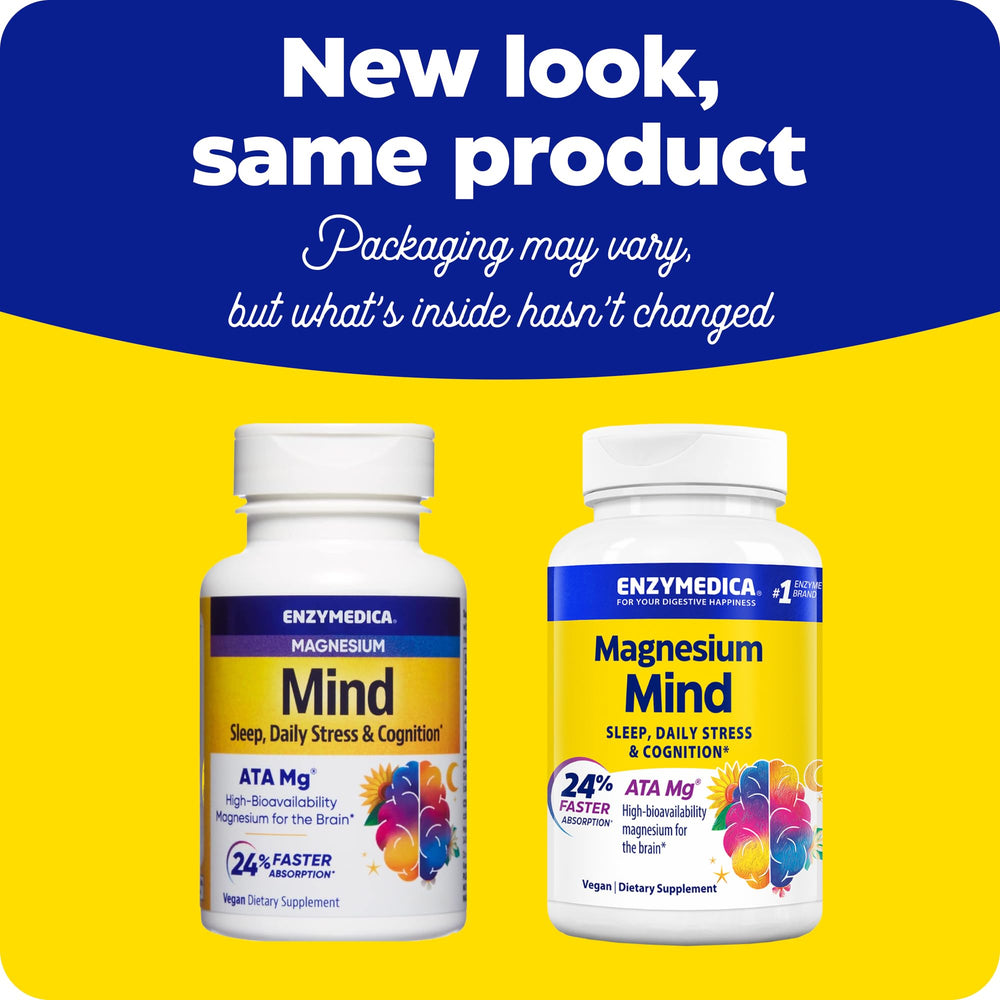 Enzymedica Magnesium Mind dosage guide emphasizes two capsules daily.