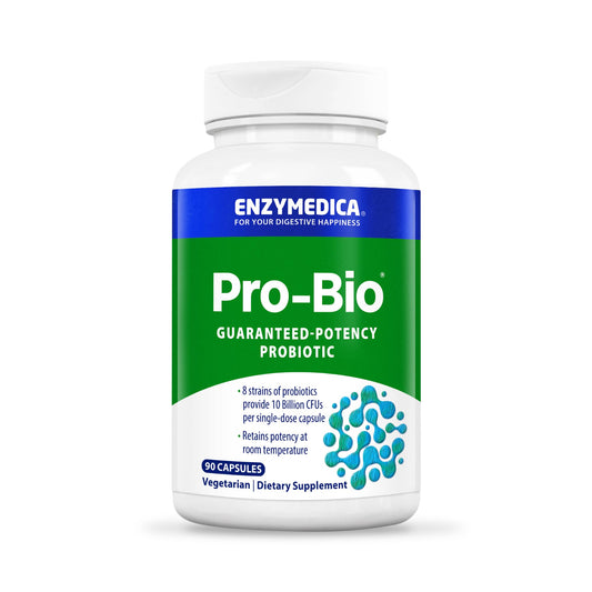 Enzymedica Pro-Bio bottle cap close-up showing shelf-stable probiotic capsule
