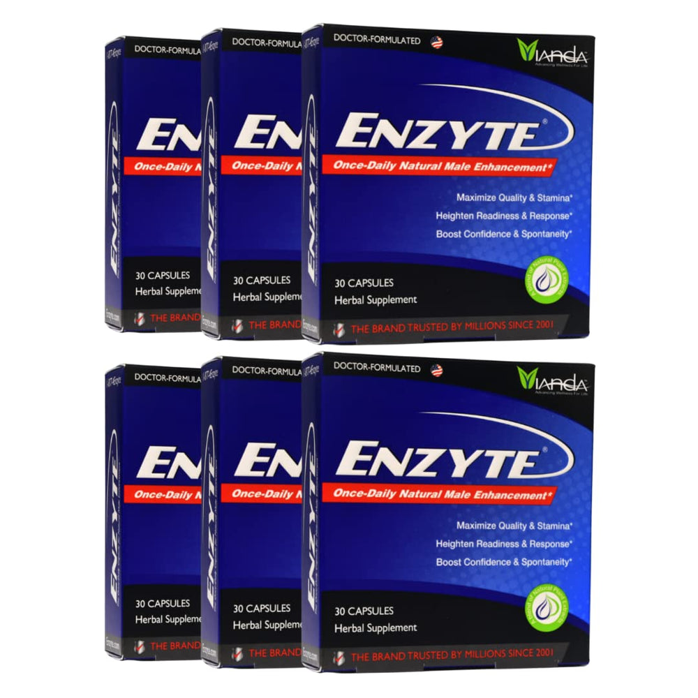 Enzyte bottle and capsules ready for daily stamina support.