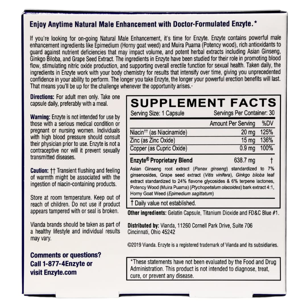 Enzyte label-front showing trusted, doctor-formulated natural ingredients.