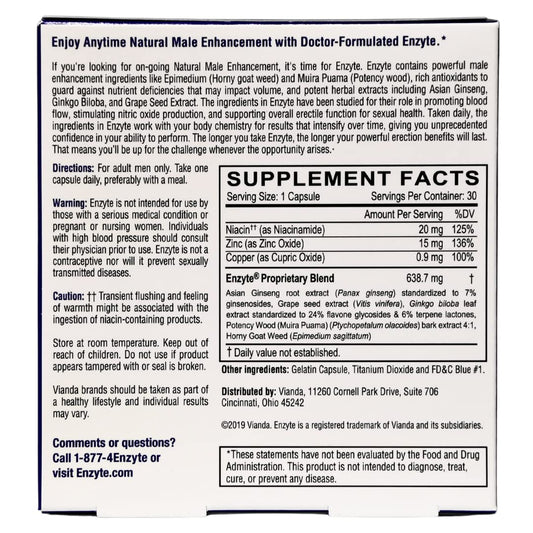 Enzyte label-front showing trusted, doctor-formulated natural ingredients.