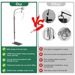 Rust-resistant aluminum hook stores hose away from surfaces for cleaner tubing.