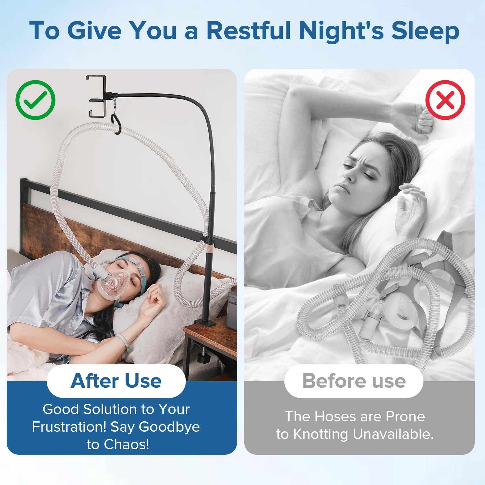EonRivet all-metal CPAP hose holder demonstrates durable construction
