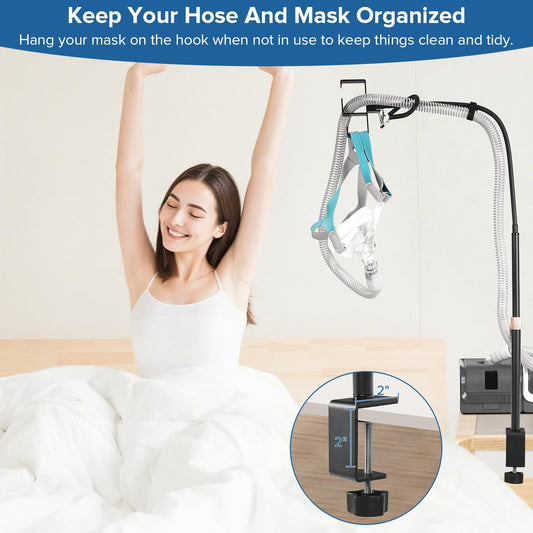 EonRivet CPAP Hose Holder aluminum hook holds hose securely