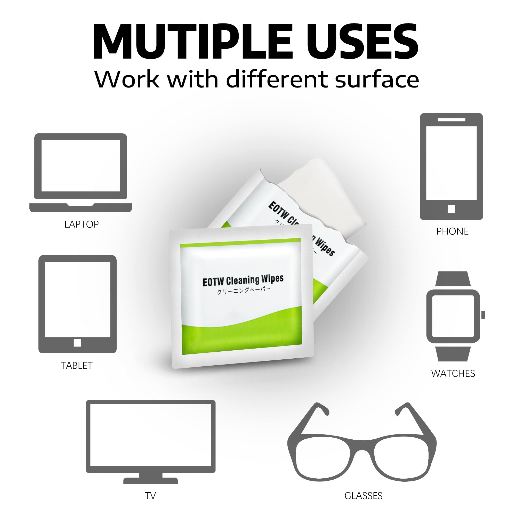Compact pocket-pack design for on-the-go screen cleaning.