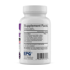 EPG Oxy Xtreme purple veggie capsules on tray ready for flexible two-capsule serving
