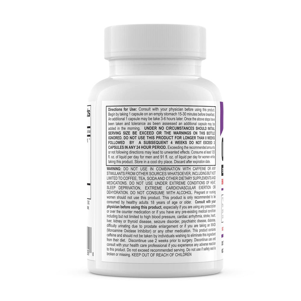 EPG Oxy Xtreme serving suggestion with two capsules illustrating energy customization