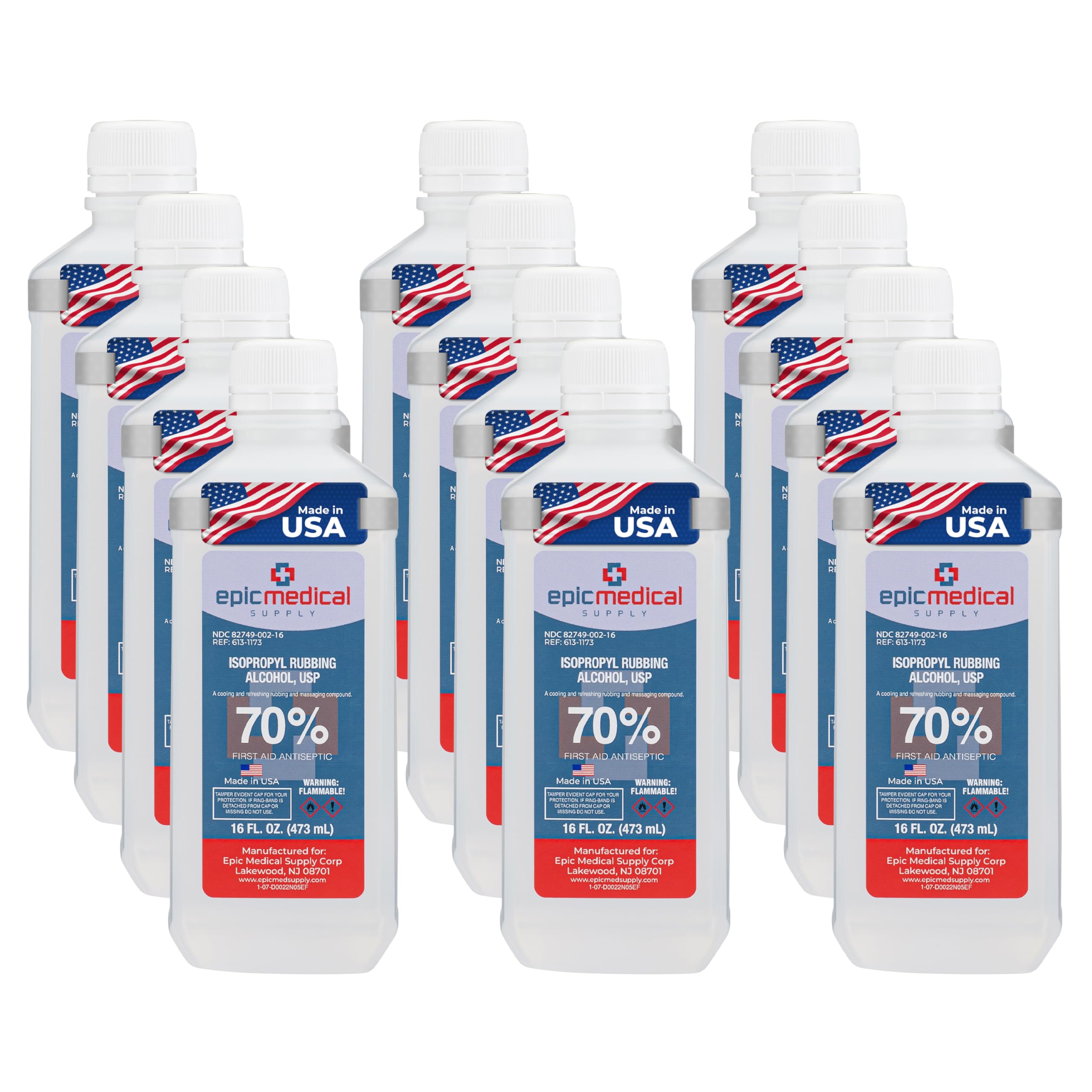 Epic Medical Supply 70% isopropyl alcohol bottle for multipurpose use
