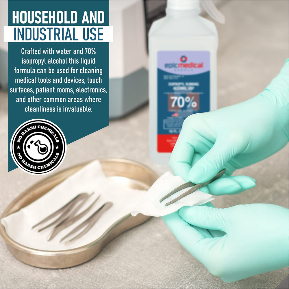 Minor wound care with Epic Medical Supply isopropyl alcohol application