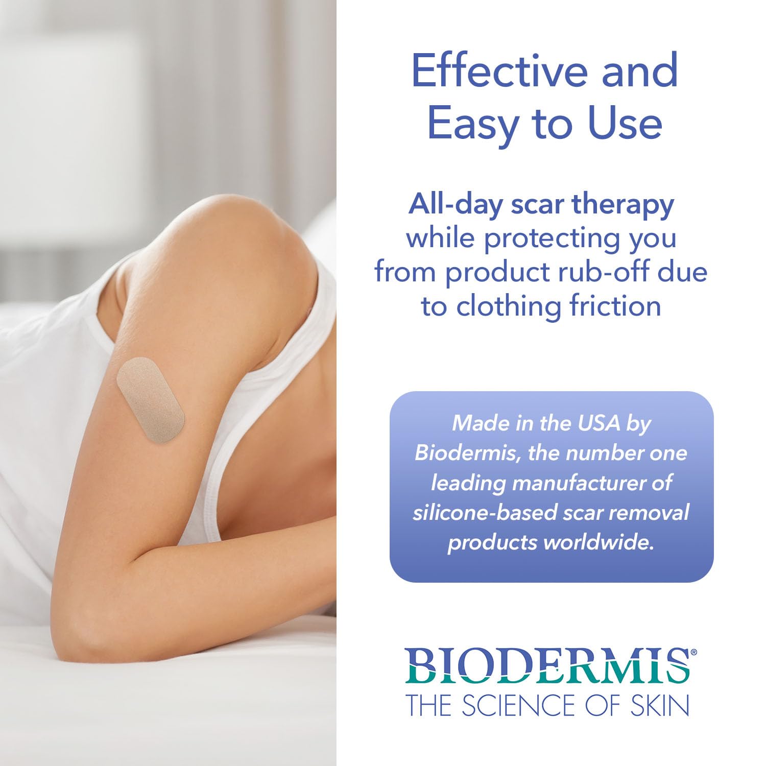 EpiDerm fabric-lined silicone scar sheets close-up shows pliable texture for comfortable wear.