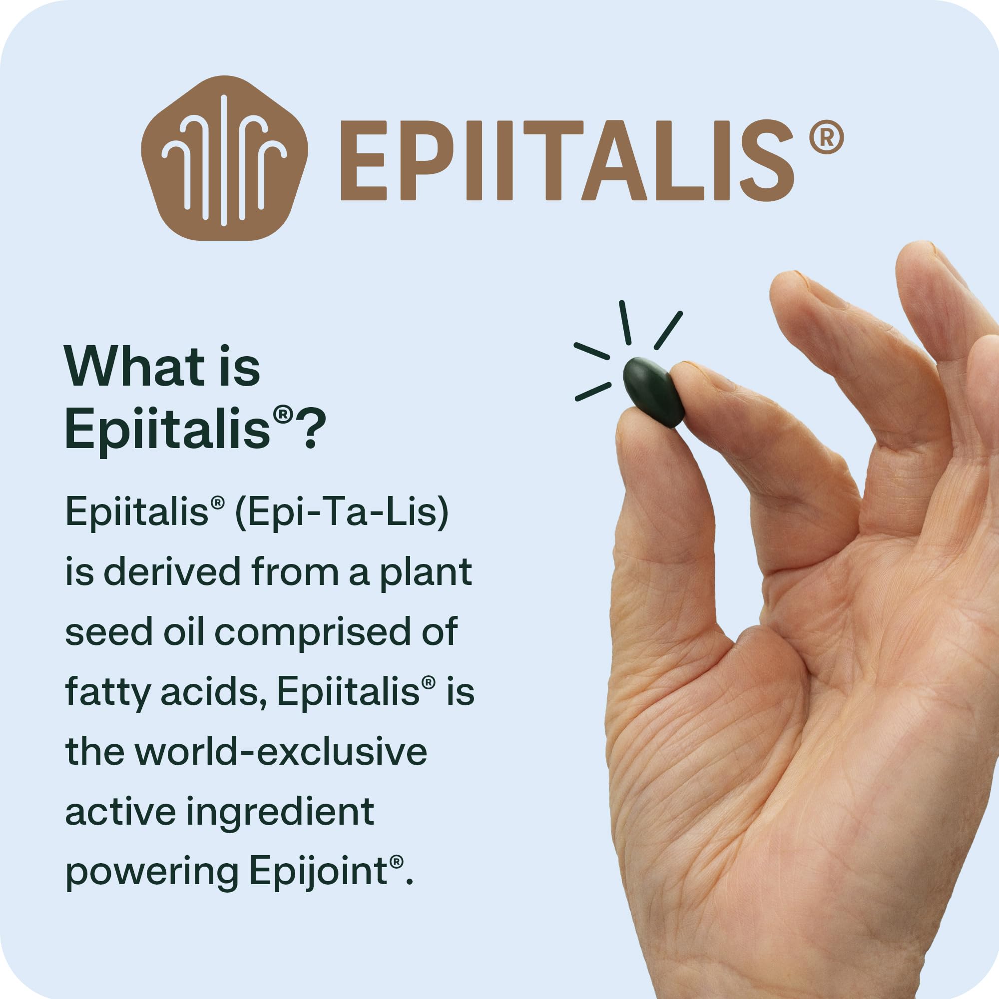EPIJOINT movement-friendly formulation supports flexible daily routines.