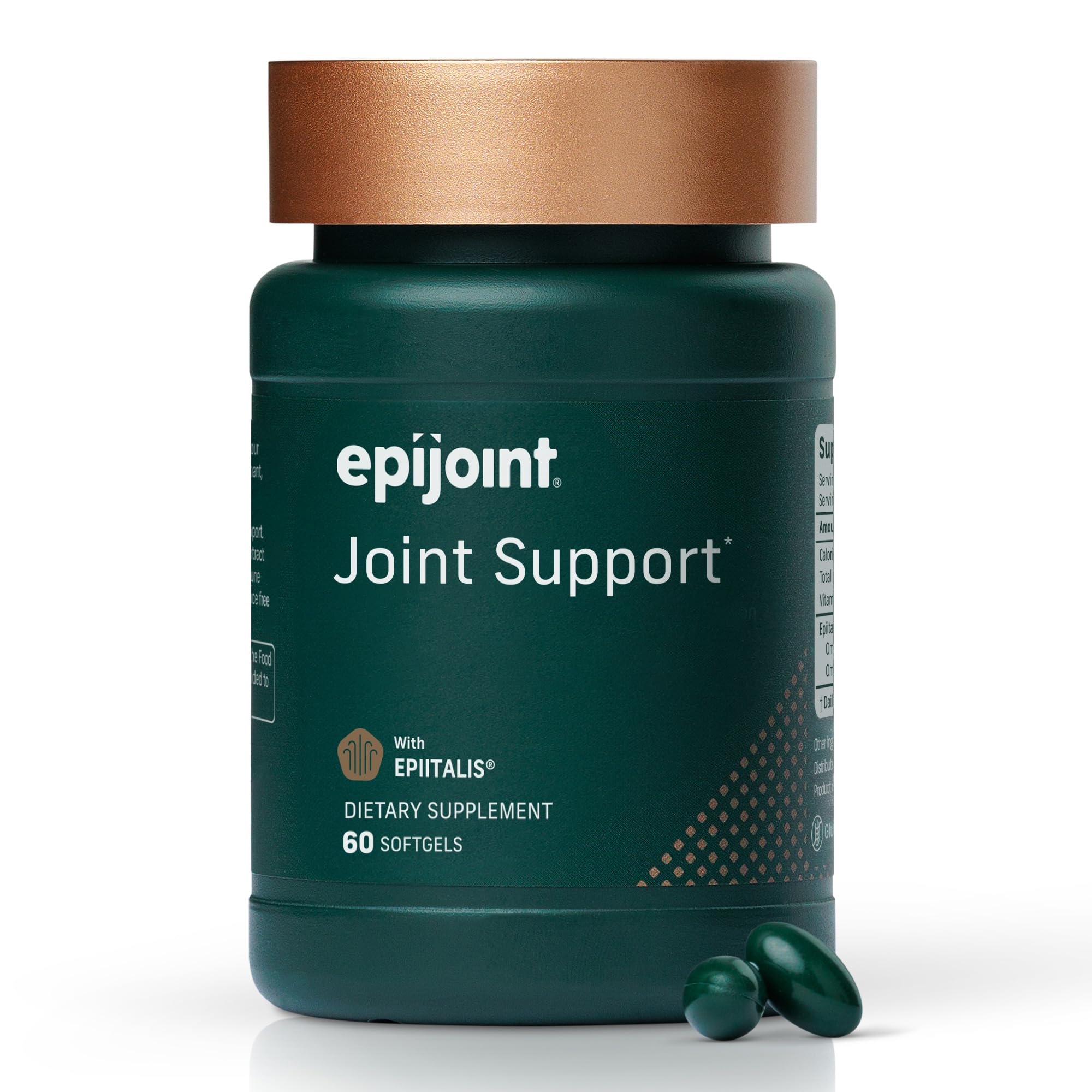 EPIJOINT softgel capsules closeup for daily mobility support.