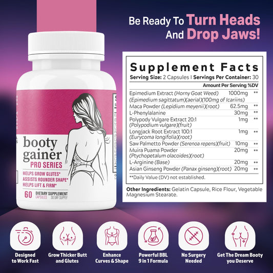 EPN Booty Gainer Pro Series capsules close-up for easy daily use.