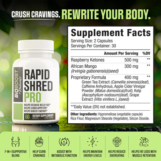 EPN Rapid Shred Pro bottle side view showing capsules for convenient intake