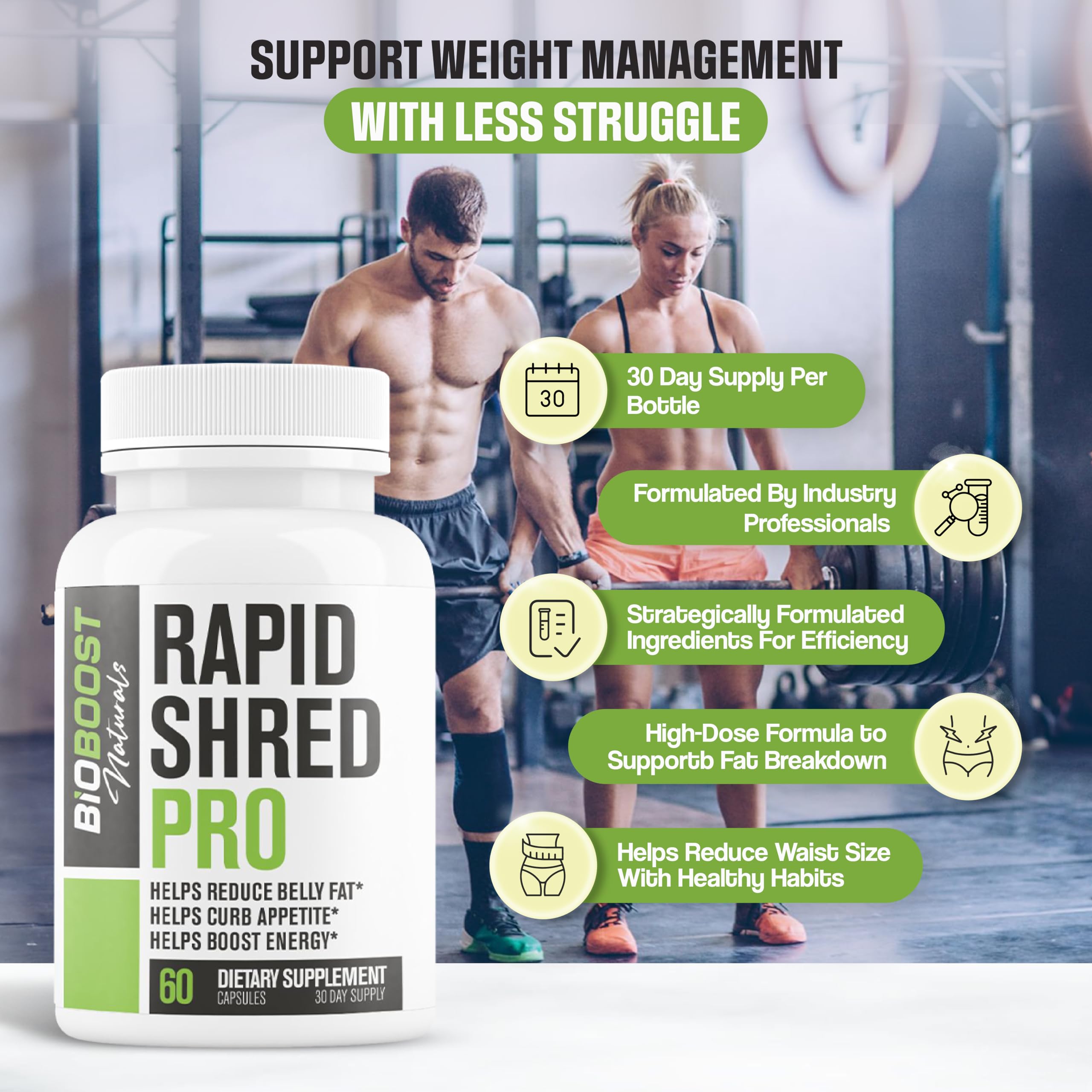 EPN Rapid Shred Pro ingredient panel for transparent formulation