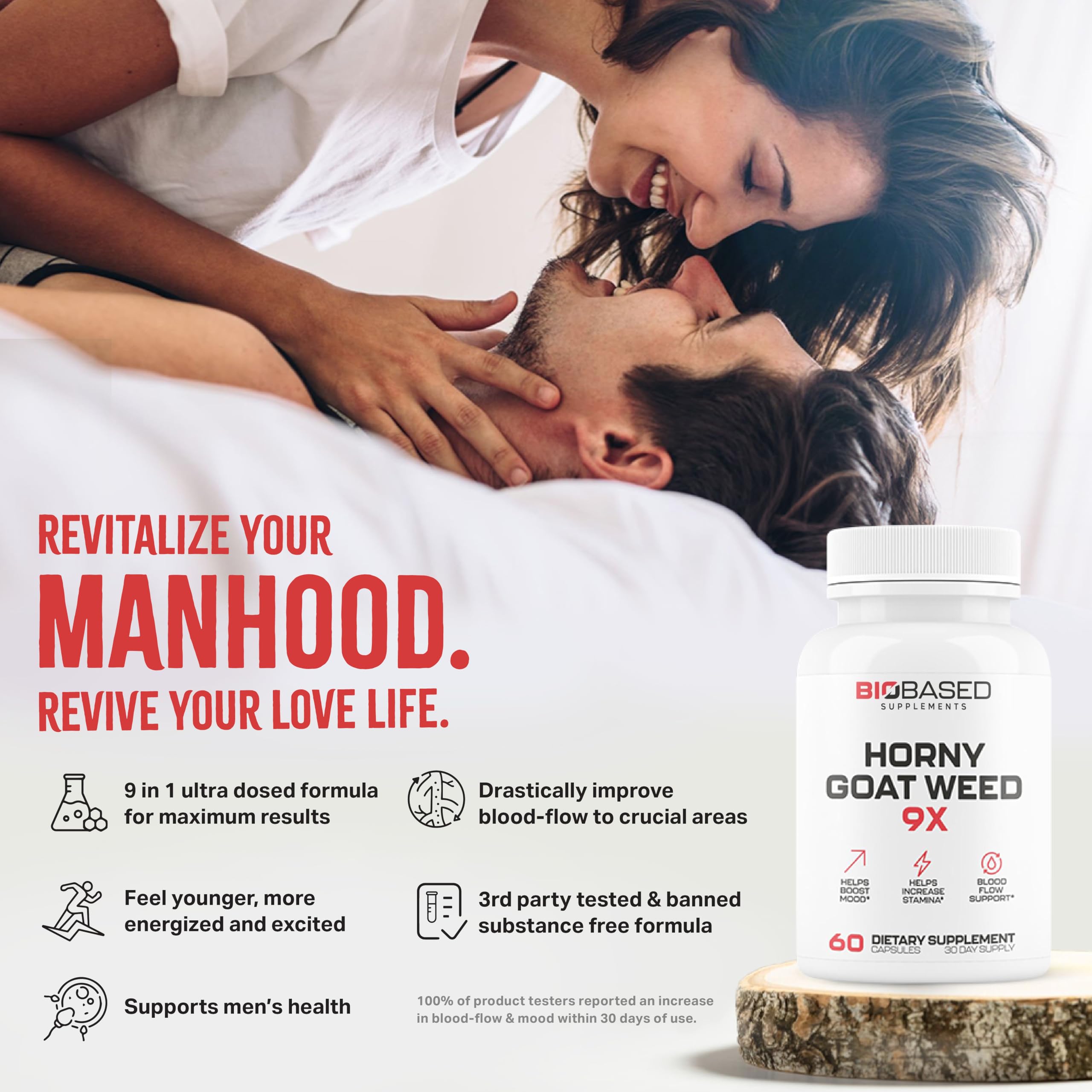 EPN Horny Goat Weed label emphasizing quality ingredients for performance support.