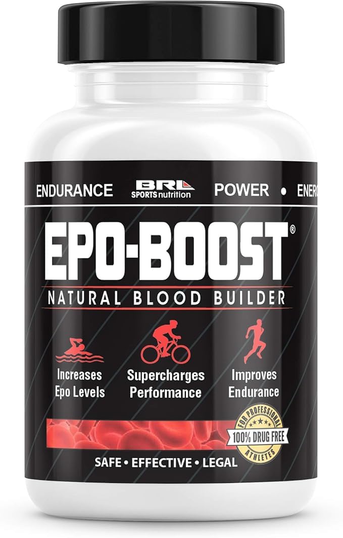 EPO-Boost natural blood builder bottle front shows endurance support.