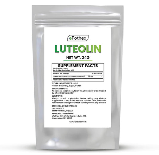 epothex Pure Luteolin Powder jar for daily use and potential immune support.