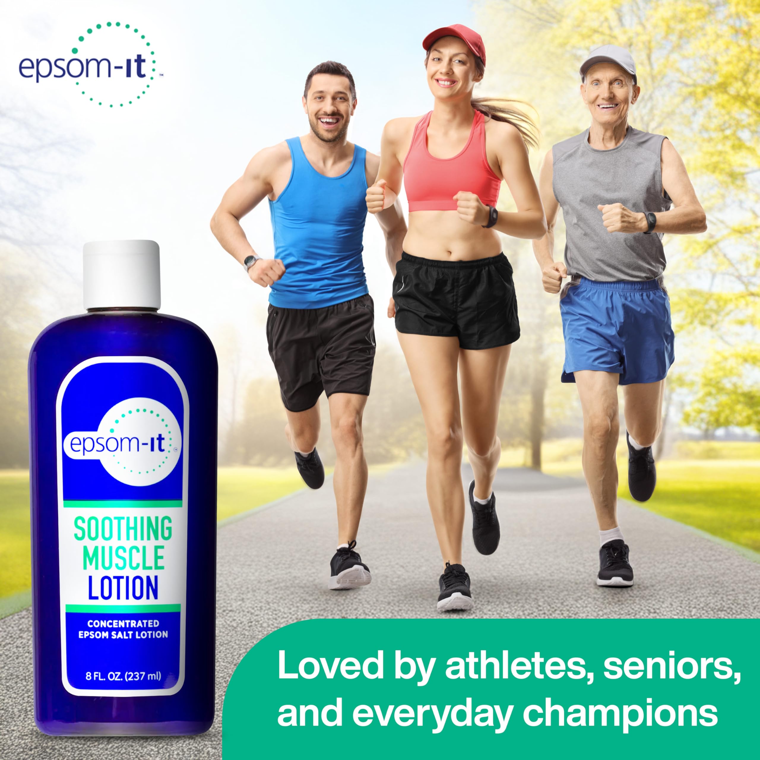 Daily skincare routine featuring EPSOM-IT lotion