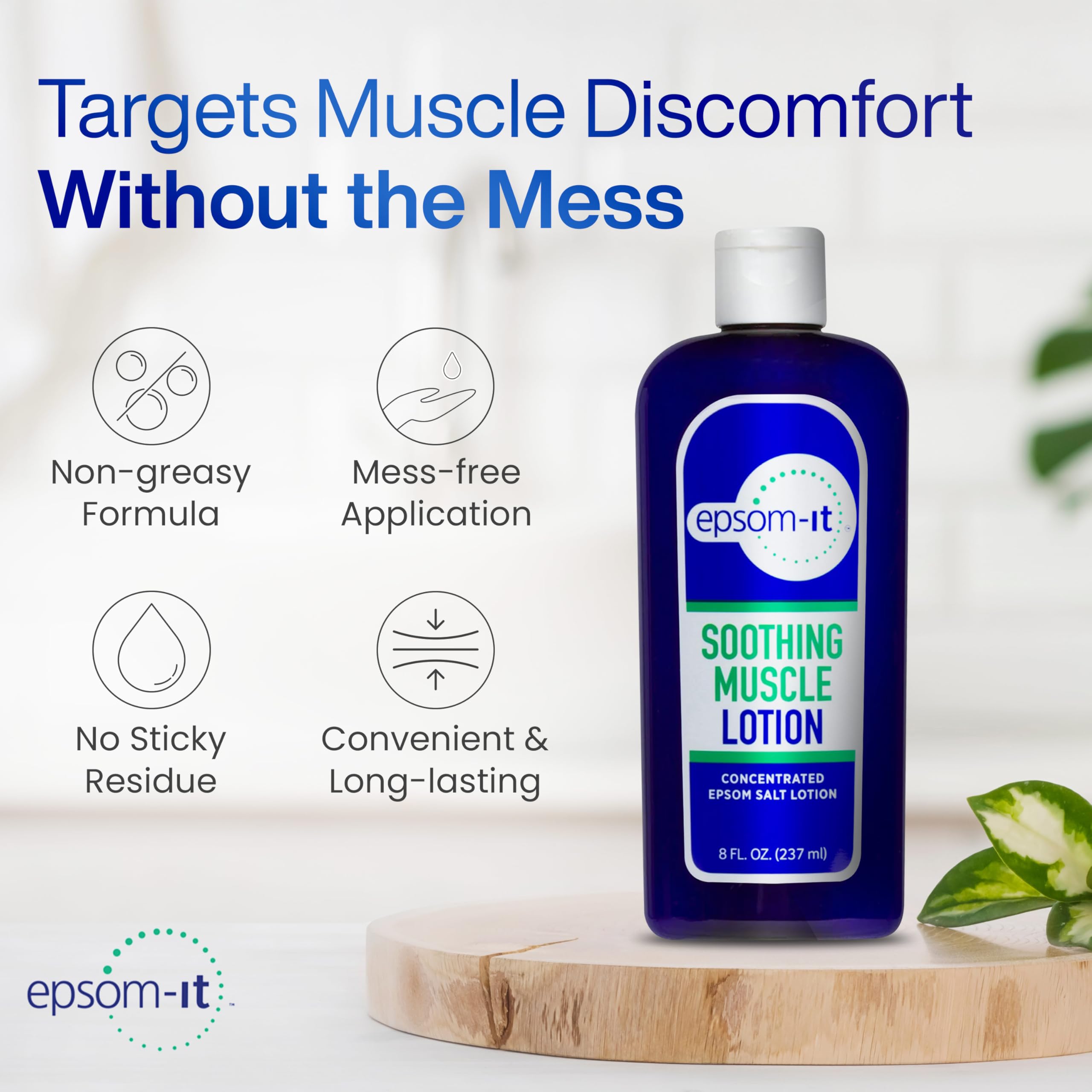 Hands applying EPSOM-IT lotion for muscle comfort