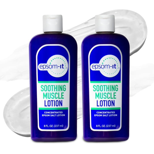 EPSOM-IT Soothing Muscle Lotion bottle for quick relief