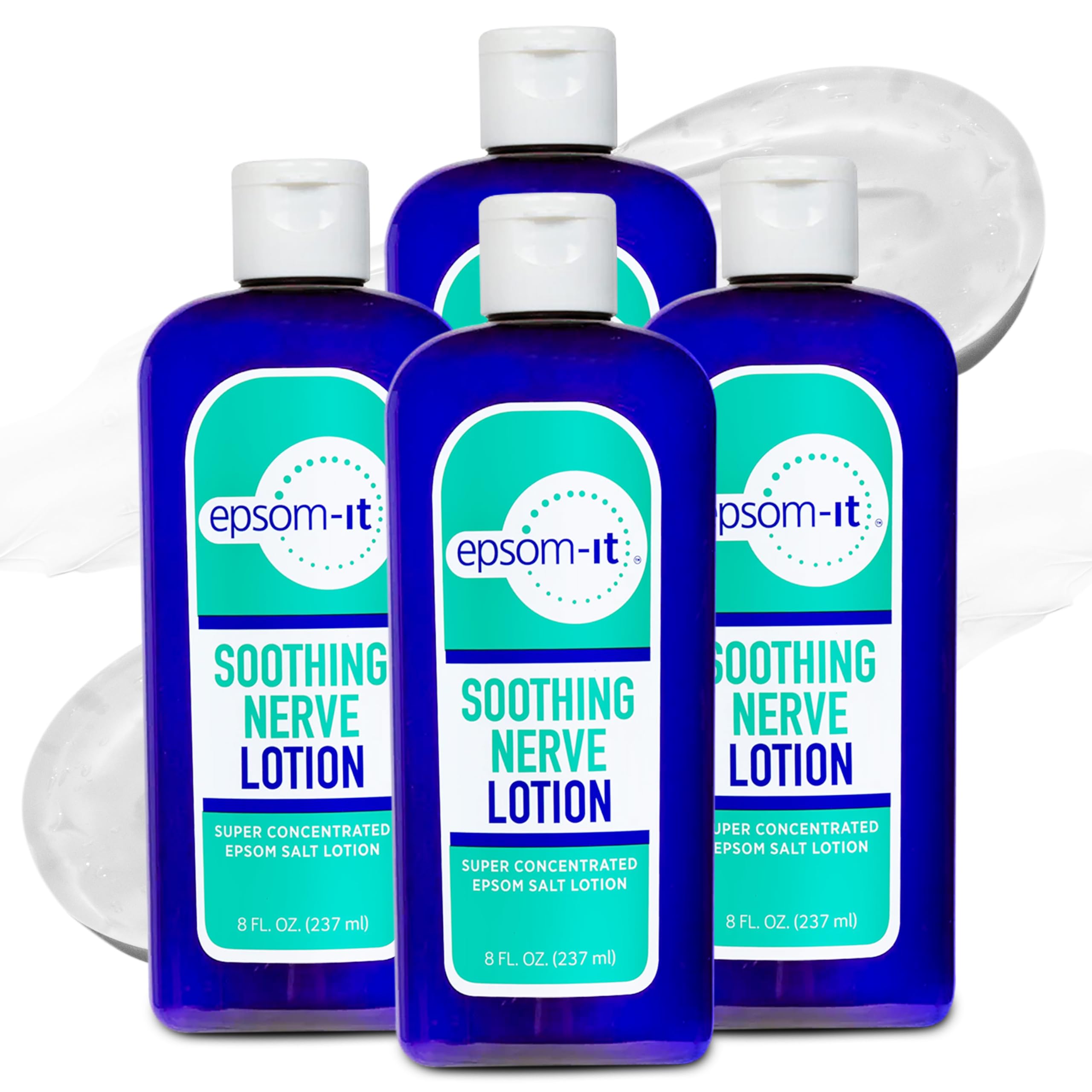 EPSOM-IT soothing nerve lotion bottle pour shows fast absorption for quick relief