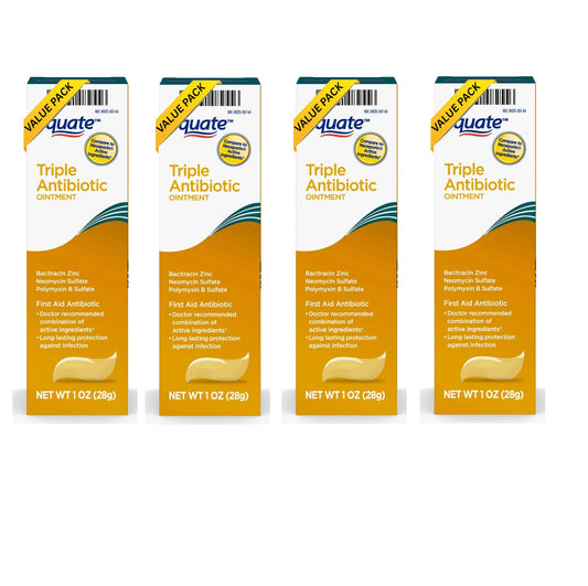 Equate First Aid Triple Ointment tube close-up for barrier protection.