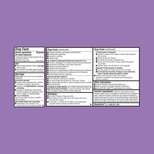 Equate Omeprazole Magnesium capsules shown in a two-pack for acid reduction on demand