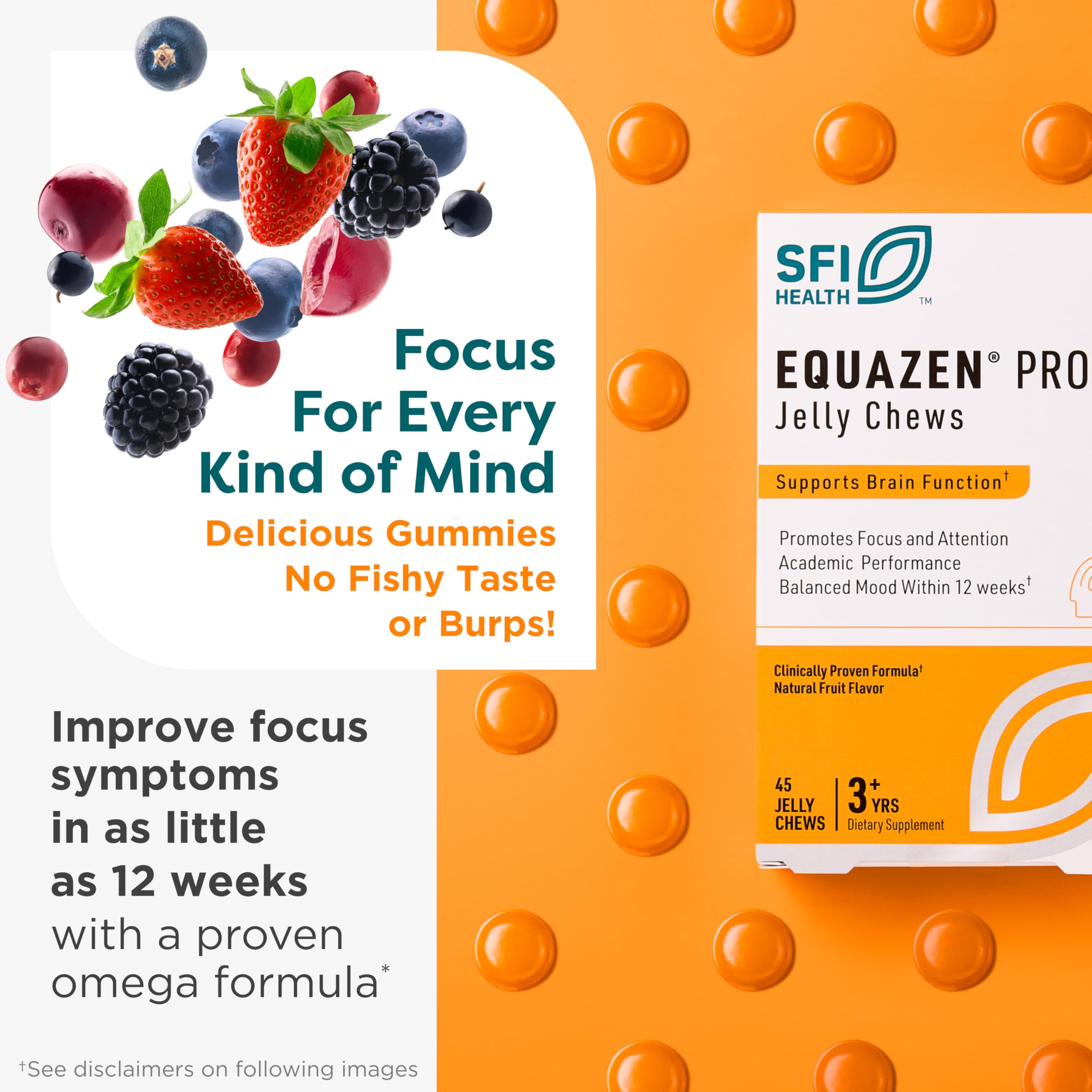 Equazen Pro SFI Health jelly chews texture close-up highlights tasty, easy-to-take format.