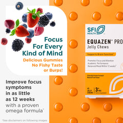 Equazen Pro SFI Health jelly chews texture close-up highlights tasty, easy-to-take format.
