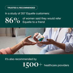 Equelle packaging with doctor recommendation implies trusted non-prescription option.