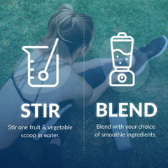 Tub, spoon, and glass setup illustrating a simple daily routine with EquiLife blend