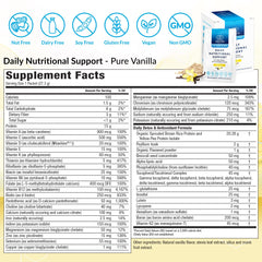 Equilife Daily Nutritional Support packaging highlighting 15 g vegan protein and electrolytes.