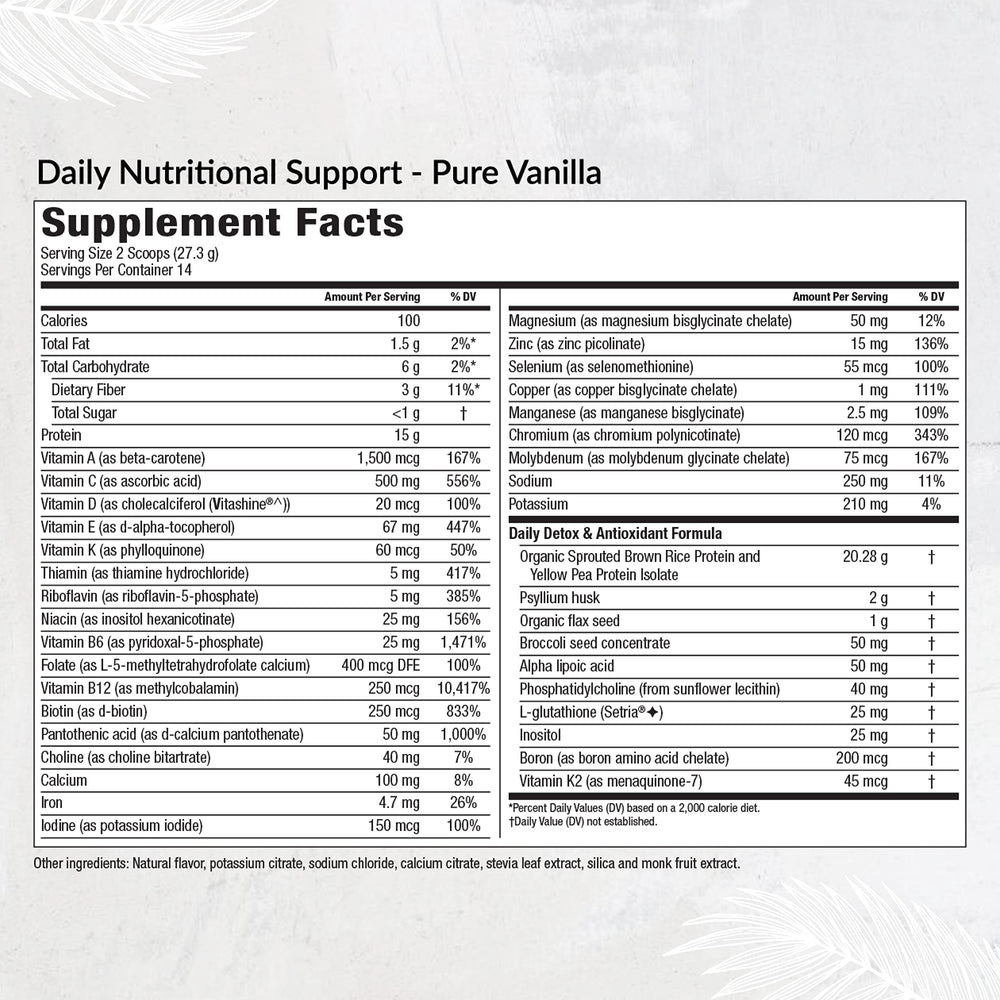 Equilife Daily Nutritional Support powder scoop ready to blend into a plant-based meal.