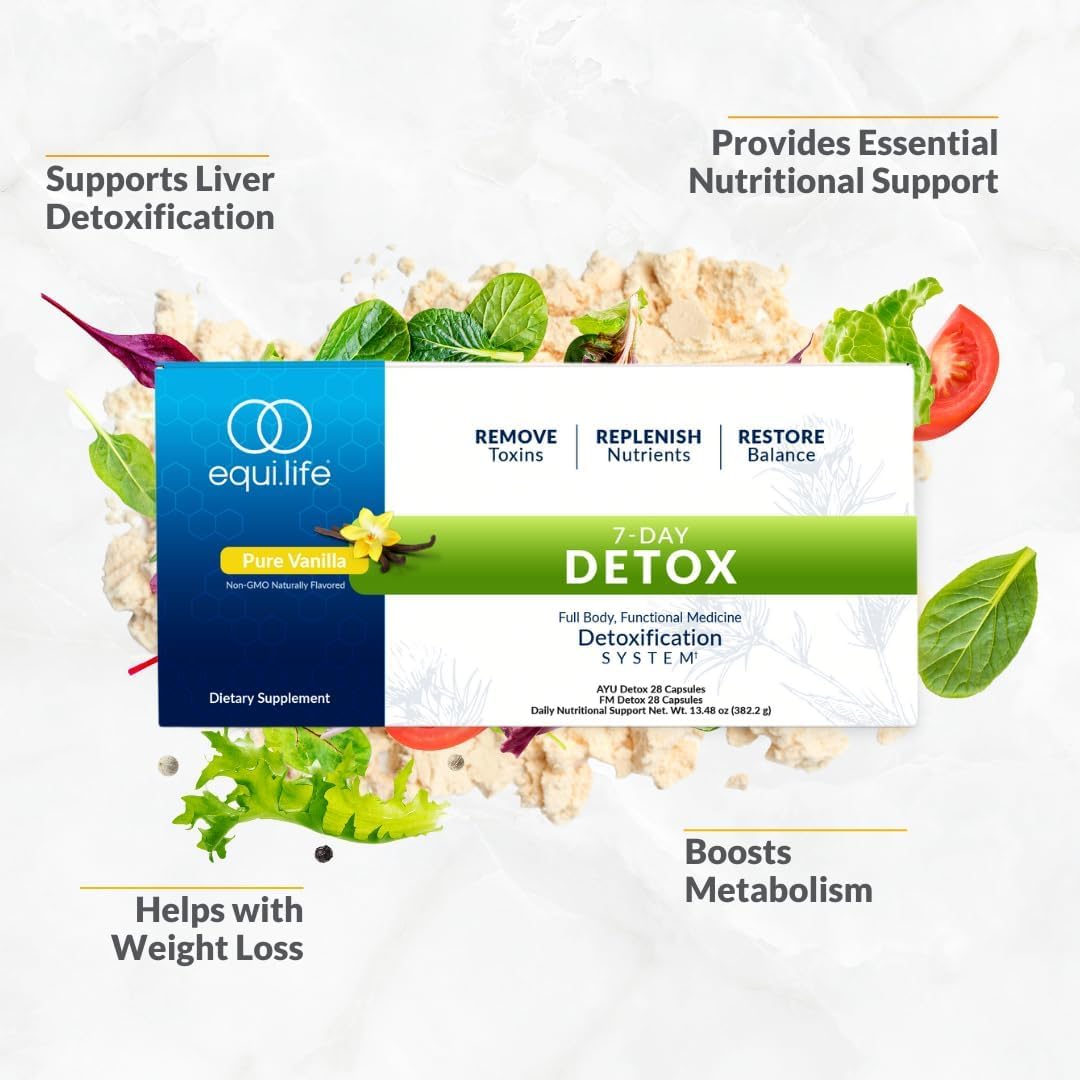 Equilife Dr. Cabral Detox capsules bottle for convenient daily support.