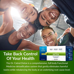 Equilife Dr. Cabral Detox packaging box highlights vegan ingredients.