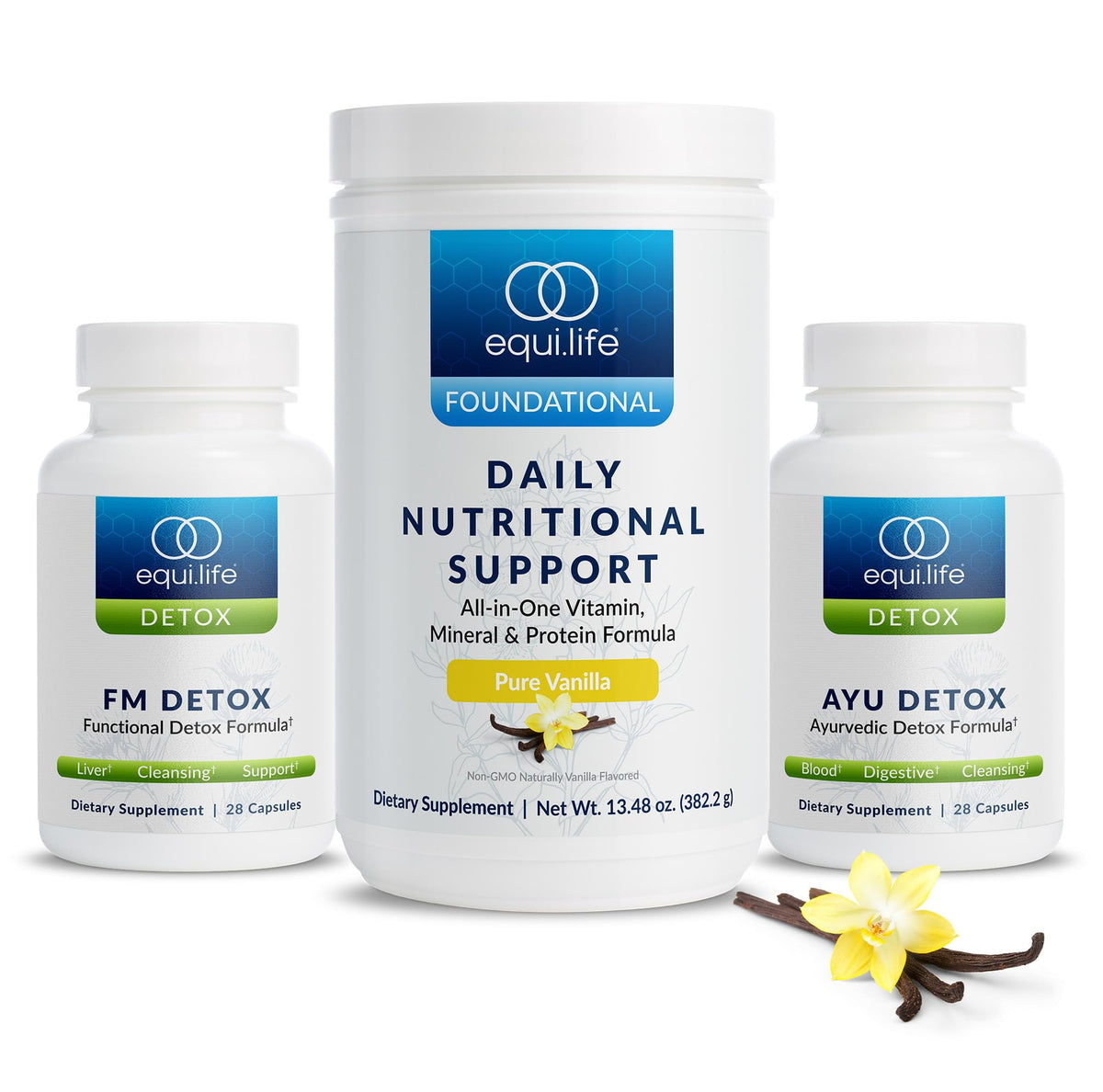 Equilife Dr. Cabral Detox vanilla shake ready to mix for balanced daily nutrition.