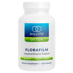 Equilife Florafilm bottle shown for reliable digestive support and daily wellness.