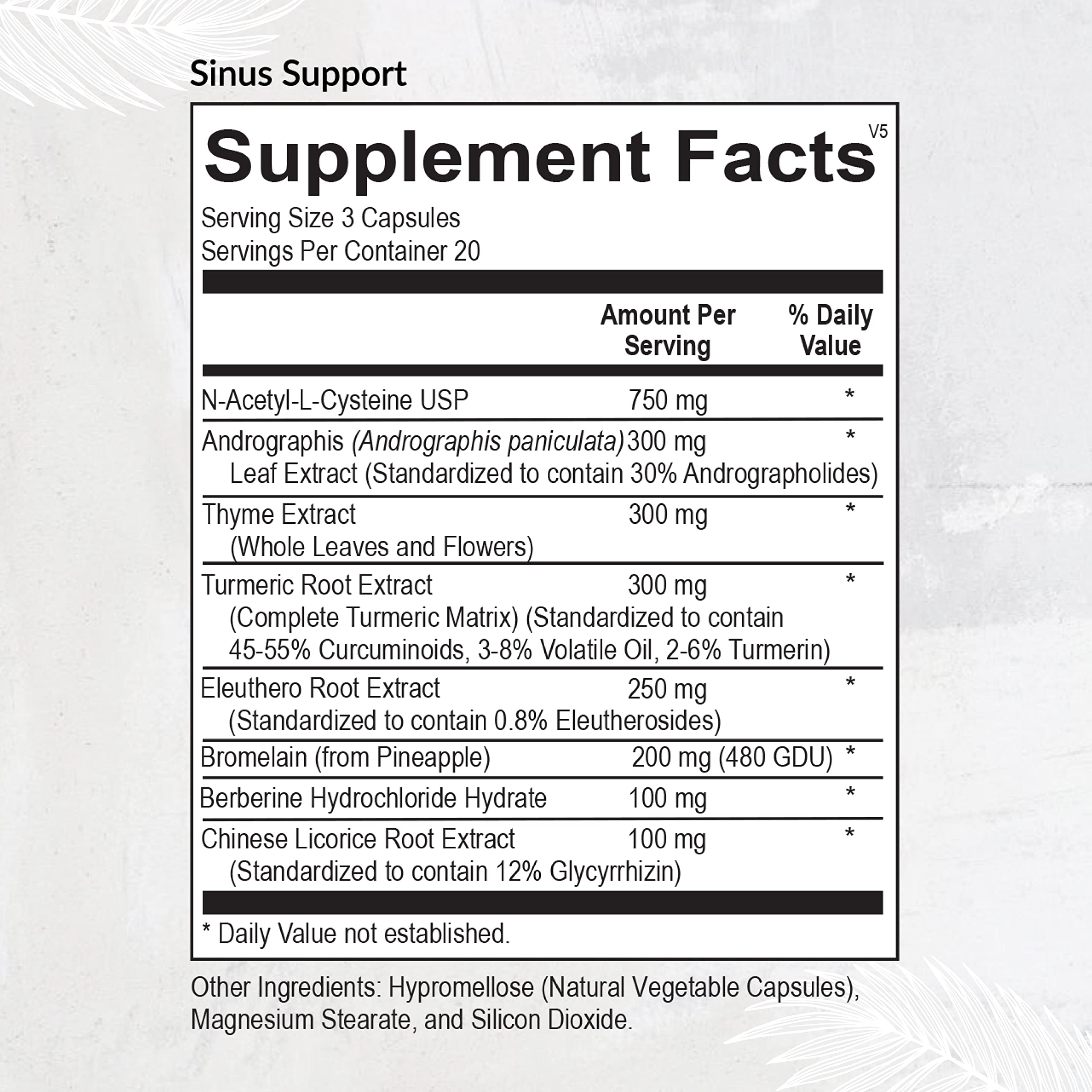 Equilife Sinus Support capsules close-up, showing plant-based capsules for respiratory support.