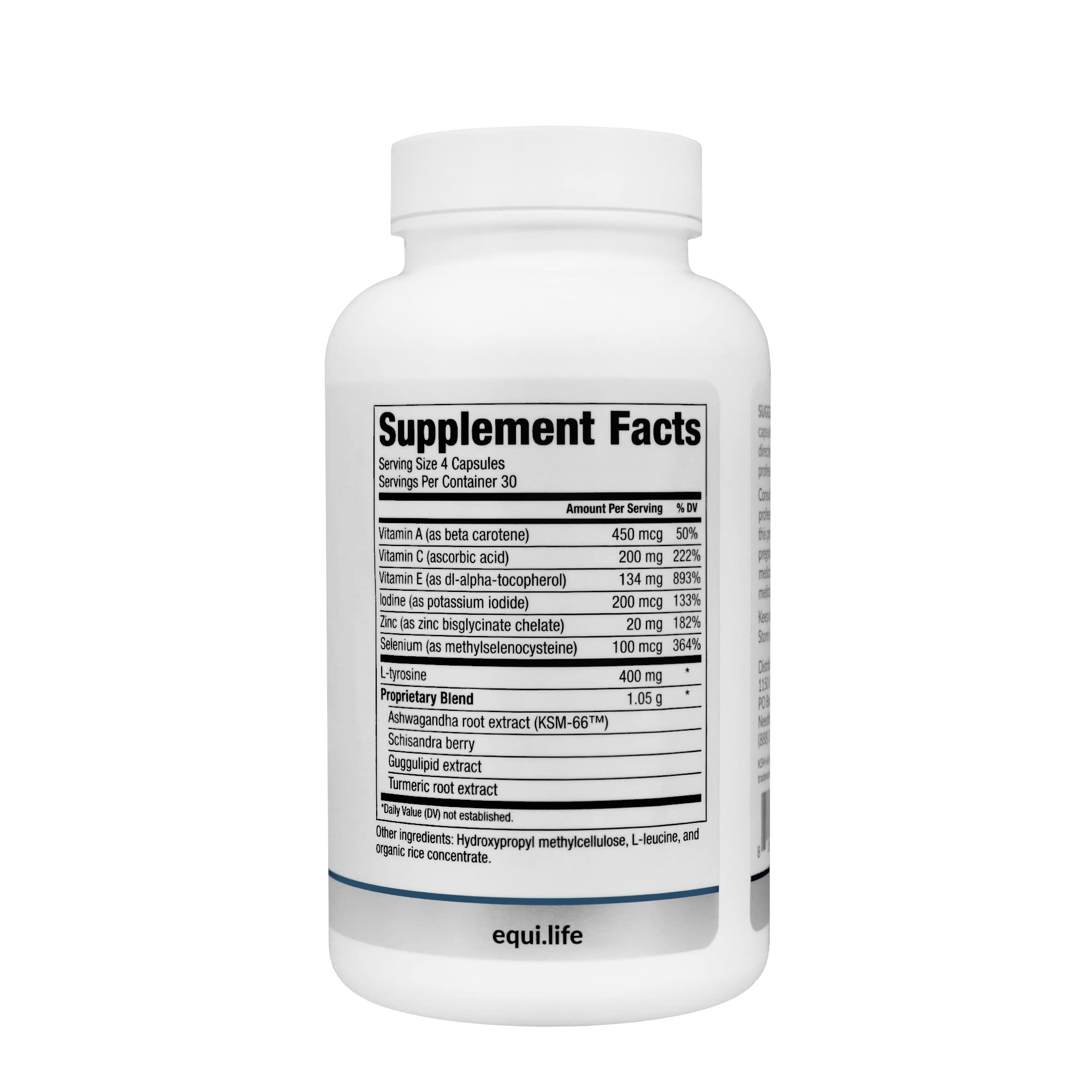 Equilife Thyroid Support capsules close-up highlighting easy daily intake.
