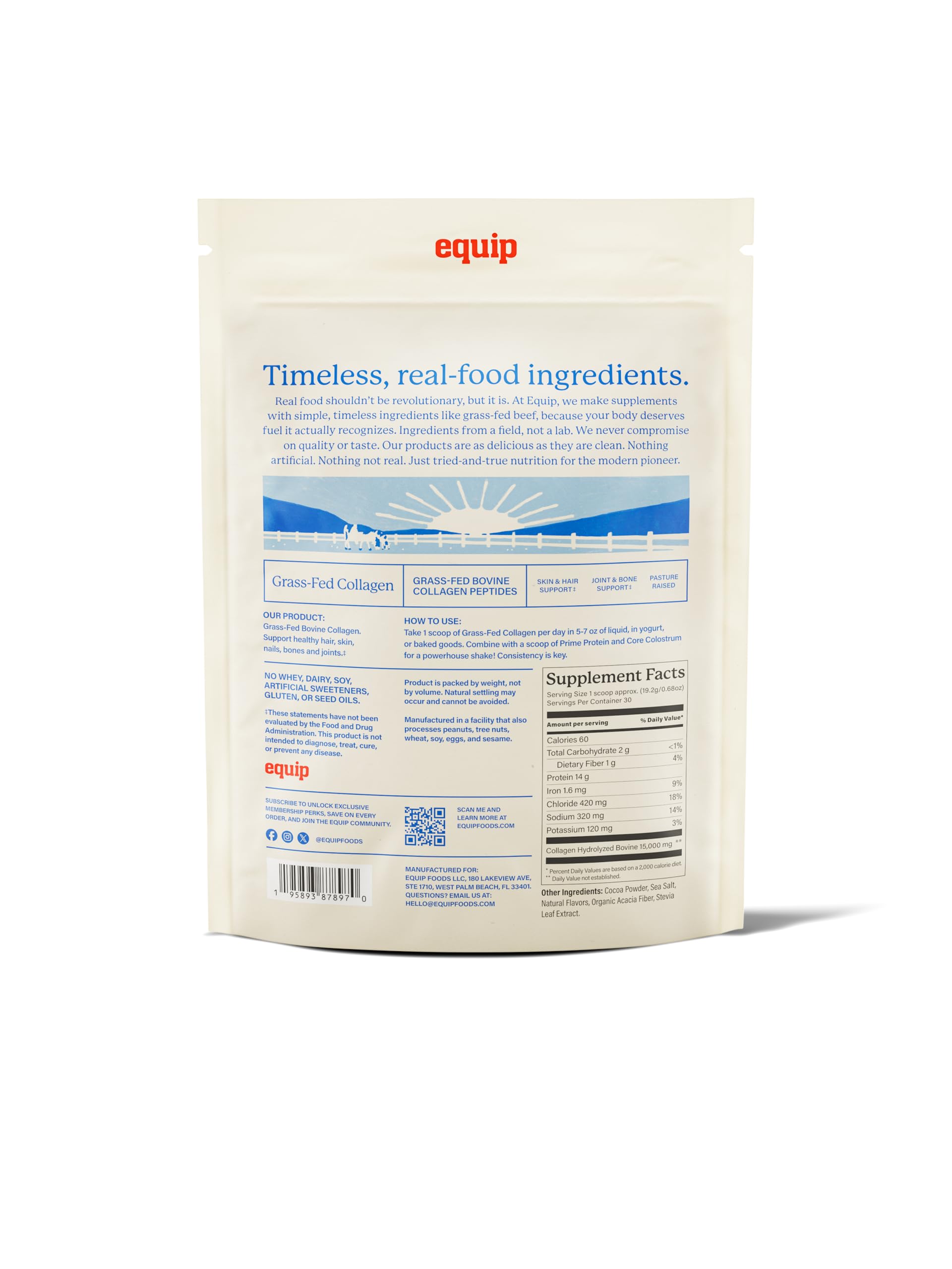 Smoothie or drink with Equip collagen after a workout