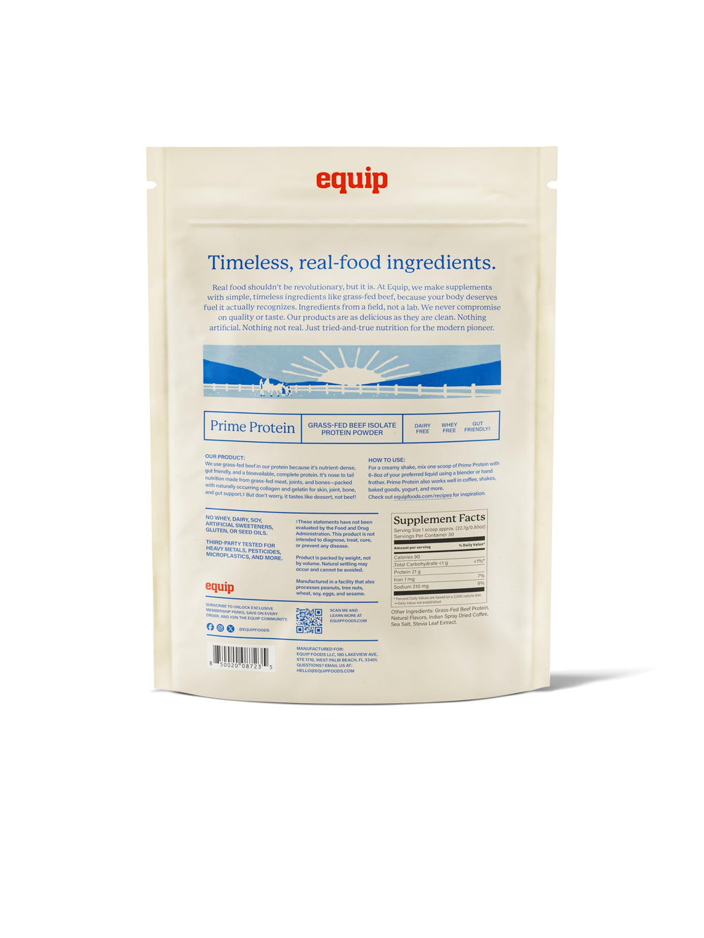 Equip Prime Protein iced-coffee flavor in a cup ready for a refreshing shake