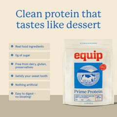 Equip Prime Protein Powder shake glass illustrates easy post-workout recovery option.