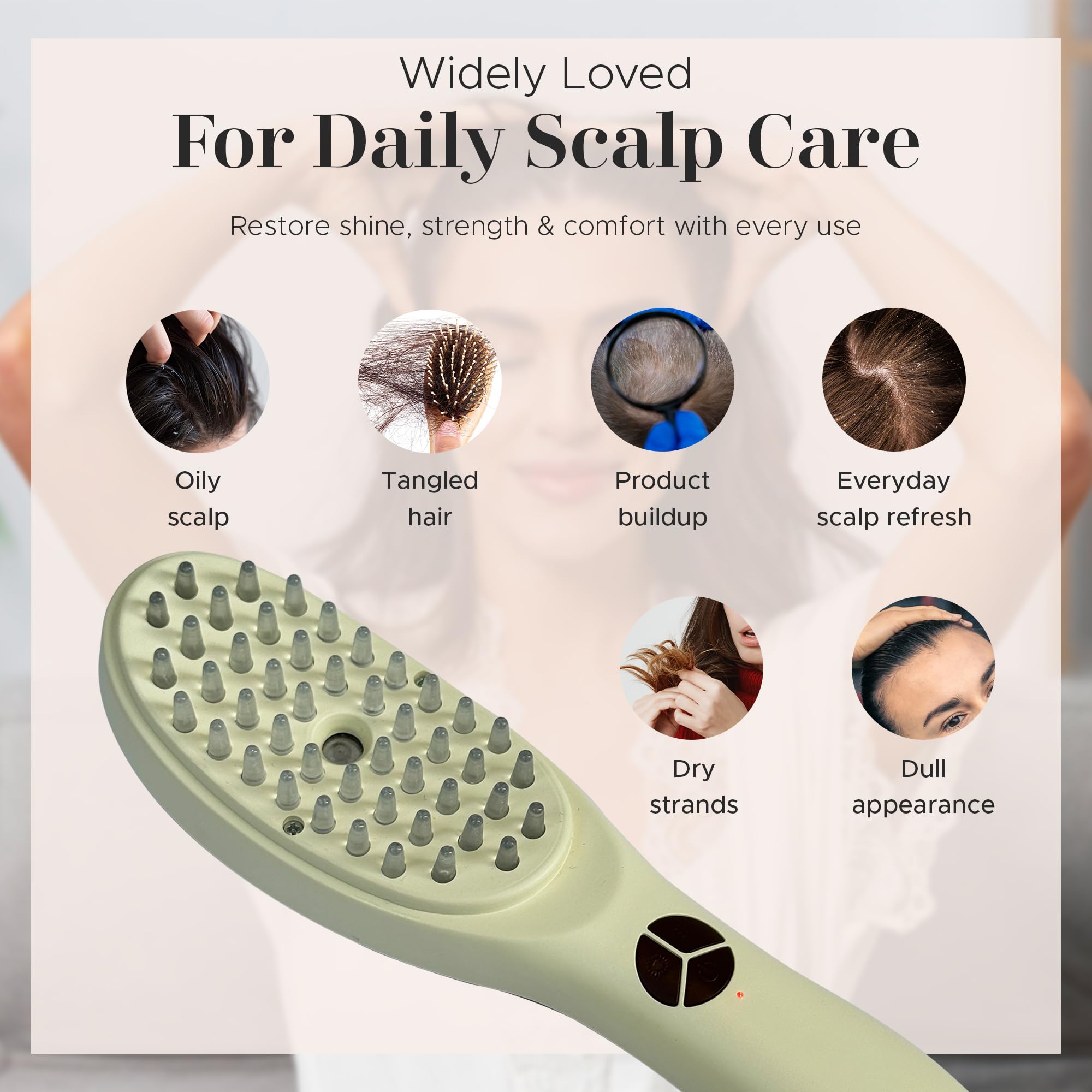 Era of Nature ergonomic handle provides secure grip during massage sessions.