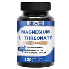 ERDGXI Magnesium L-threonate 2000mg bottle highlighting high absorption for daily support