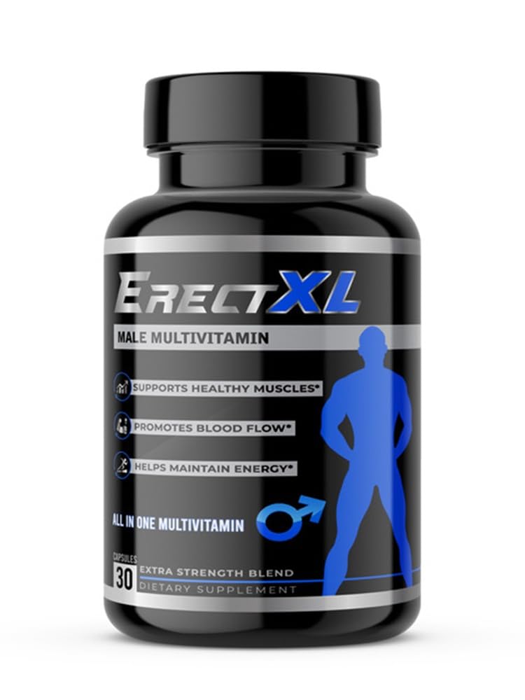 ErectXL Multivitamins bottle front view, supporting daily energy for active adults.