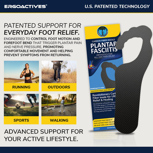 ErgoActives carbon fiber insole reversible design for both feet