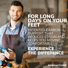 ErgoActives carbon fiber insole close-up shows durable construction