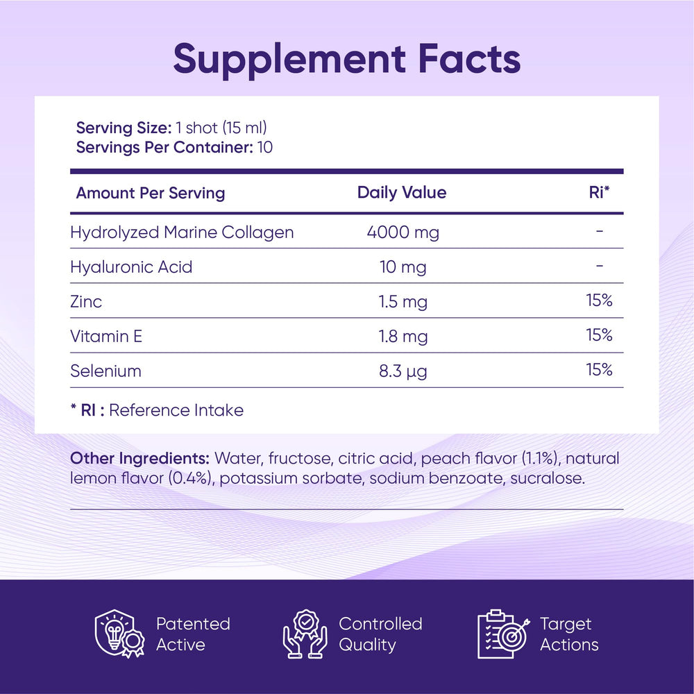 ERIC FAVRE Pure Collagen+ ready-to-drink shot showcases easy daily supplementation.